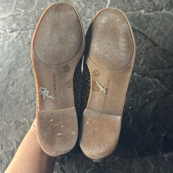 Lucky Brand Cahill suede leopard print slip casual on Loafer Flats womens size 8 - Picture 6 of 7
